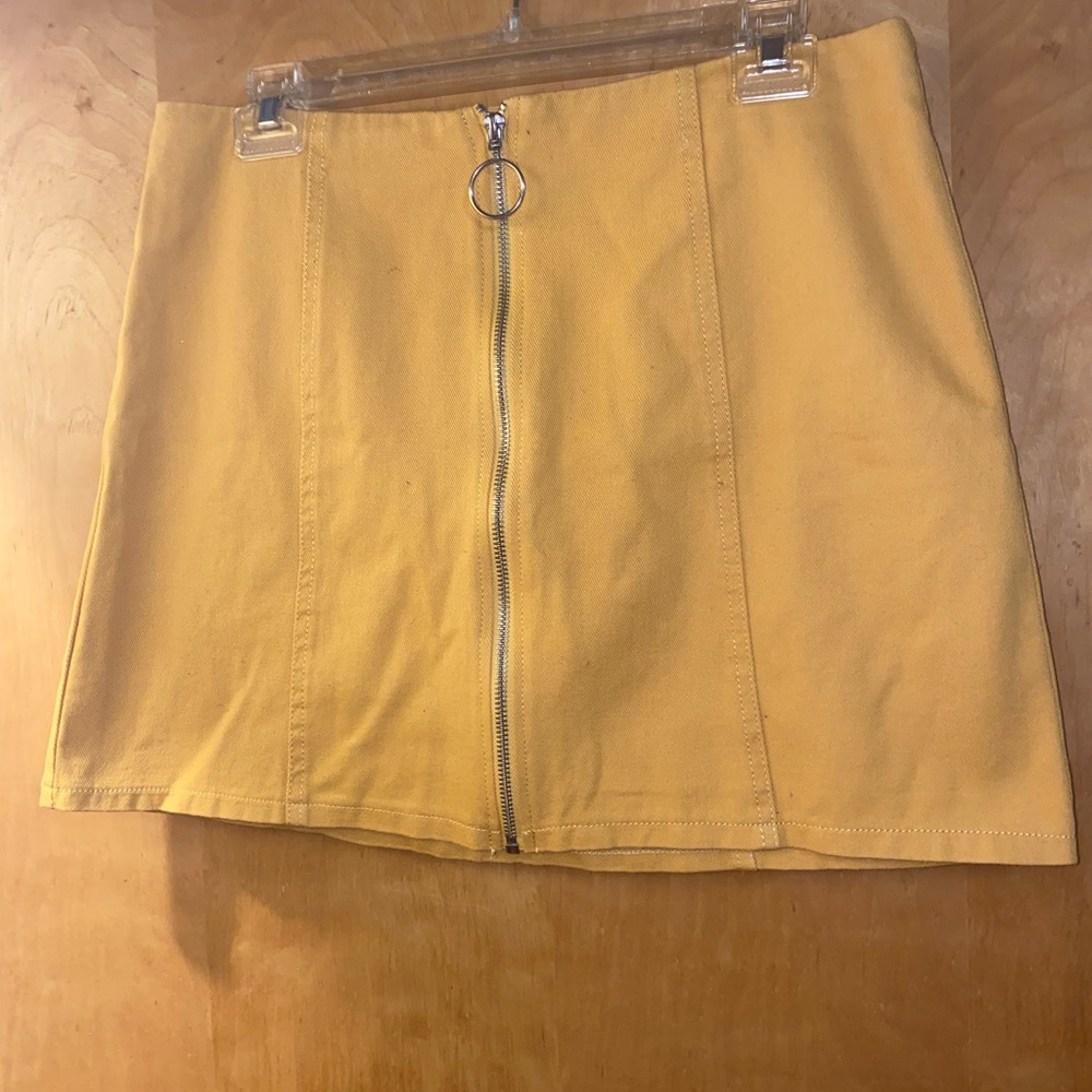 Chloe & Katie Marigold Yellow O-Ring Zipper Skirt